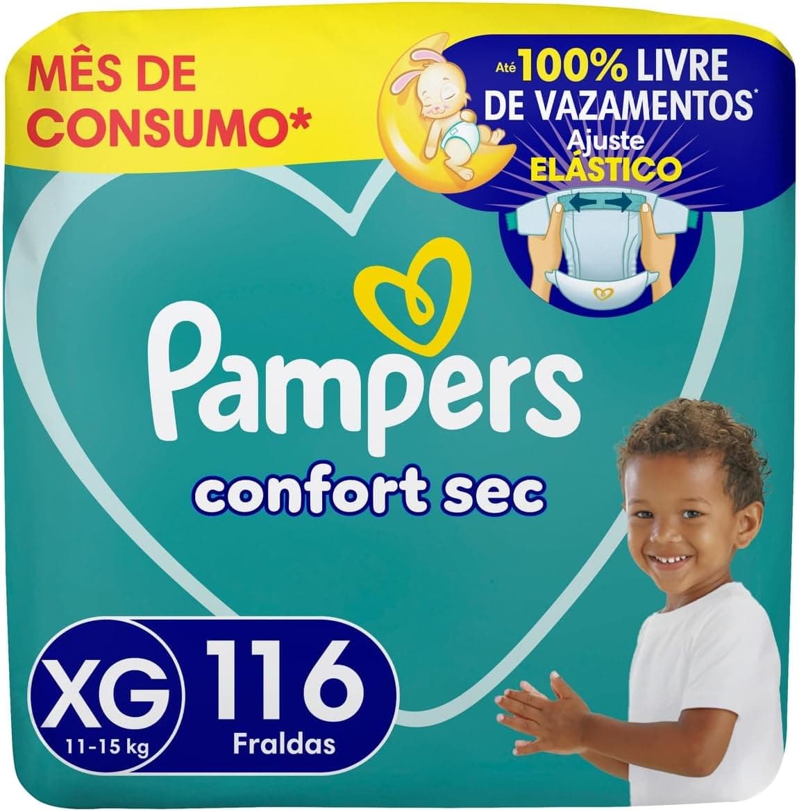 Fralda Pampers Confort Sec Tamanho XG 116 Unidades
