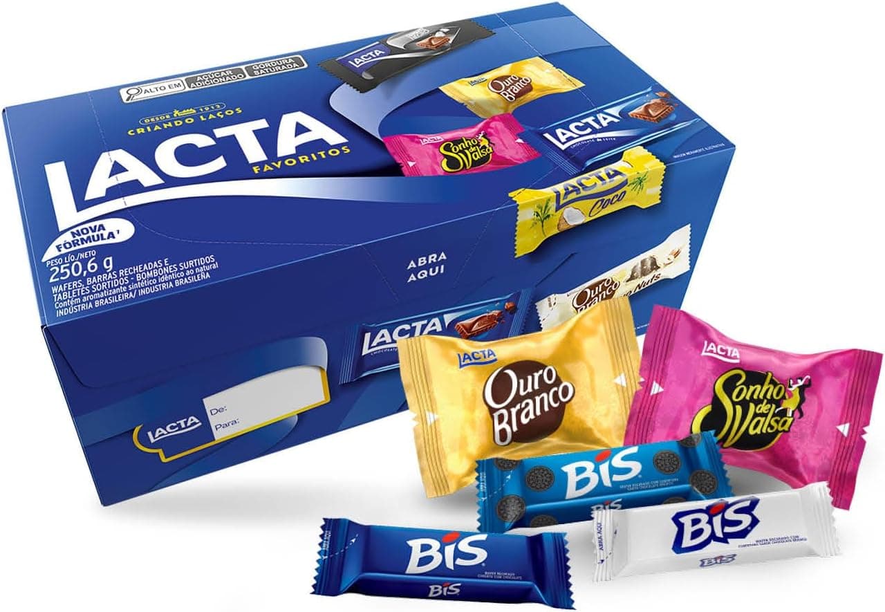 Caixa de Variedades Chocolates Lacta Favoritos, 250,6g