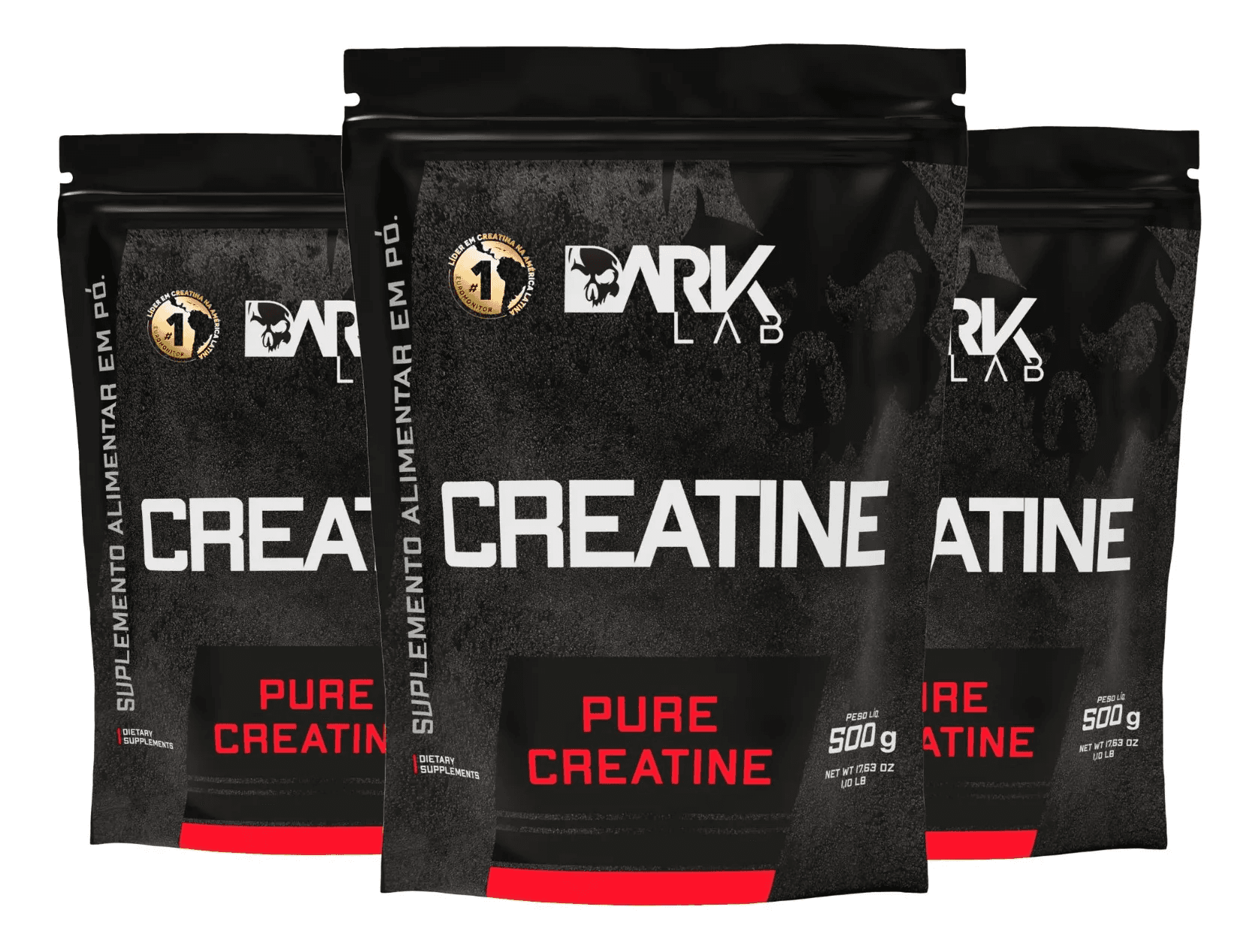 3x Creatina Monohidratada Pura 500g Dark Lab Unidade
