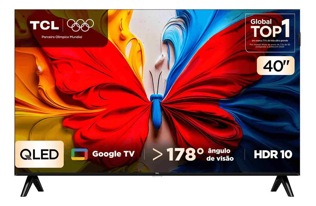 Smart Tv Tcl 40 Polegadas Qled Full Hd S5k Wifi Bluetooth Google Tv 2 Hdmi Hdr10 Dolby Audio 40s5k