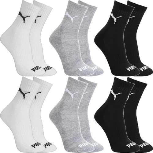 Kit 6 Pares Meias Puma Algodão Cano Médio Alto Atoalhado