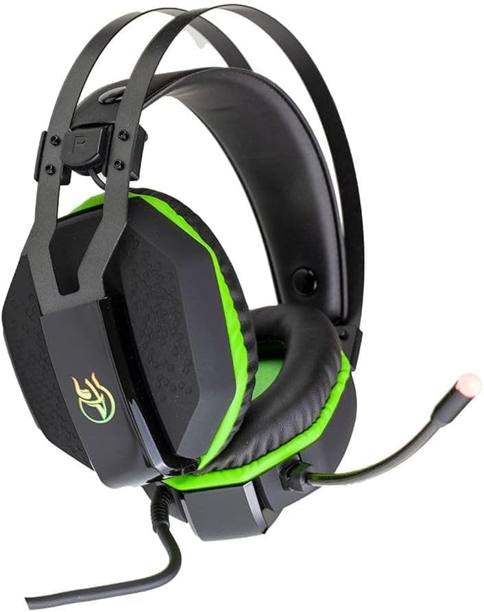 Kross Elegance Headset Gamer Aros 7.1 USB KE-HS200, Preto e Verde, Grande